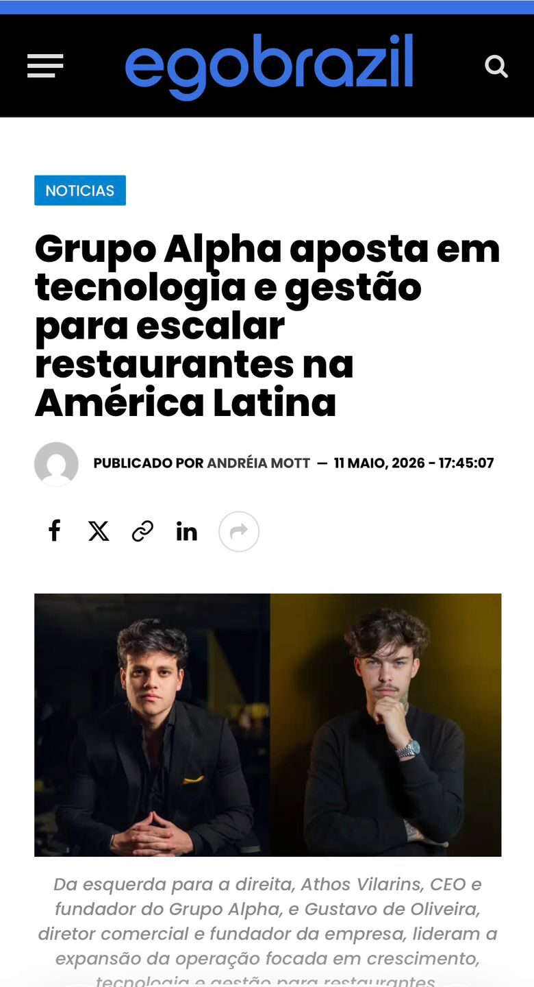 Ego Brazil sobre o Grupo Alpha