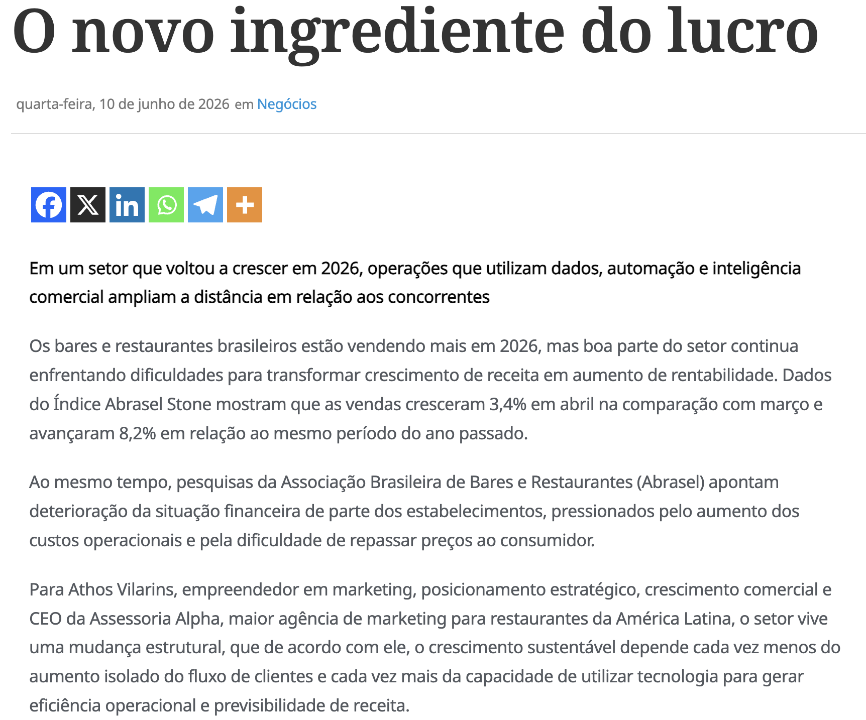 Jornal Empresas & Negócios sobre a Alpha Assessoria