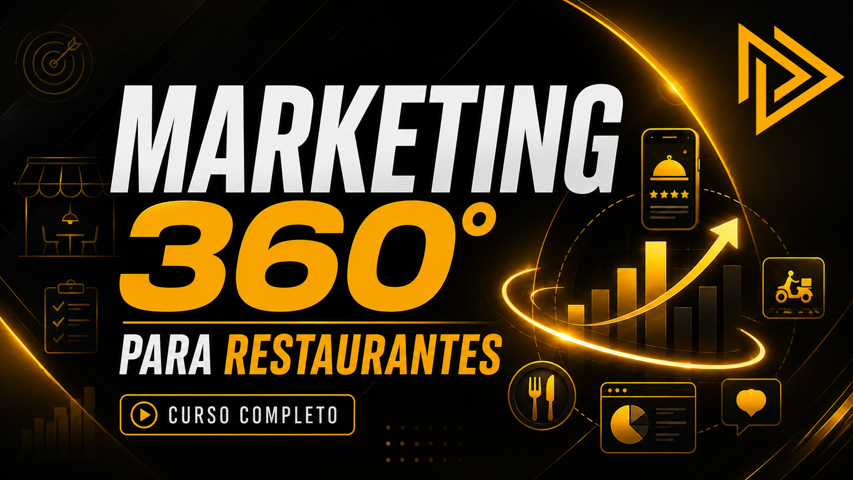 Capa do curso Marketing 360° para Restaurantes, da Alpha Assessoria